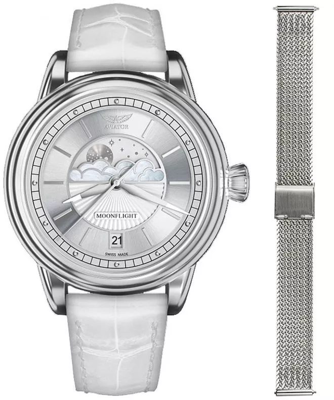 Reloj para mujeres Aviator Moonflight + bransoleta Morellato V.1.33.0.250.4-W-SET