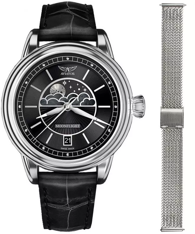 Reloj para mujeres Aviator Moonflight + bransoleta Morellato V.1.33.0.252.4-W-SET