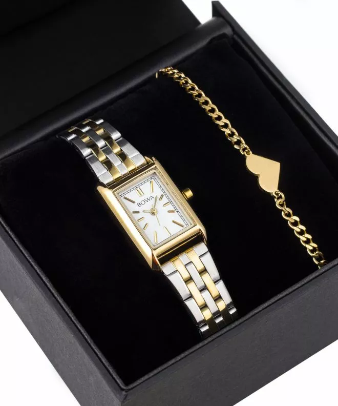 Reloj para mujeres BOWA Paris White Silver-Gold Steel 20 Gift Set PS194-54-148S-419-02