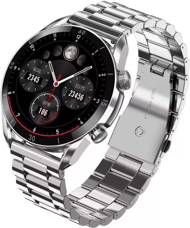 Smartwatch para hombres Garett V10 Silver Steel 5904238485606