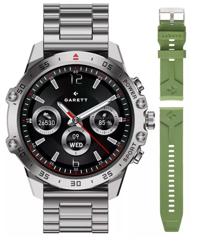 Smartwatch para hombres Garett V14 Plata SET 5904238486849