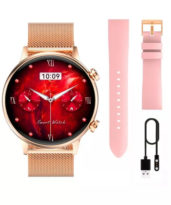 Smartwatch para mujeres Manta Alexa Mini Złoty SET SWU502GD