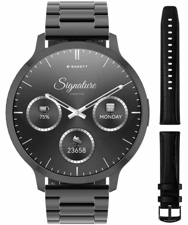 Smartwatch para hombres Garett Edge negro solid Black Solid SET 5904238485156