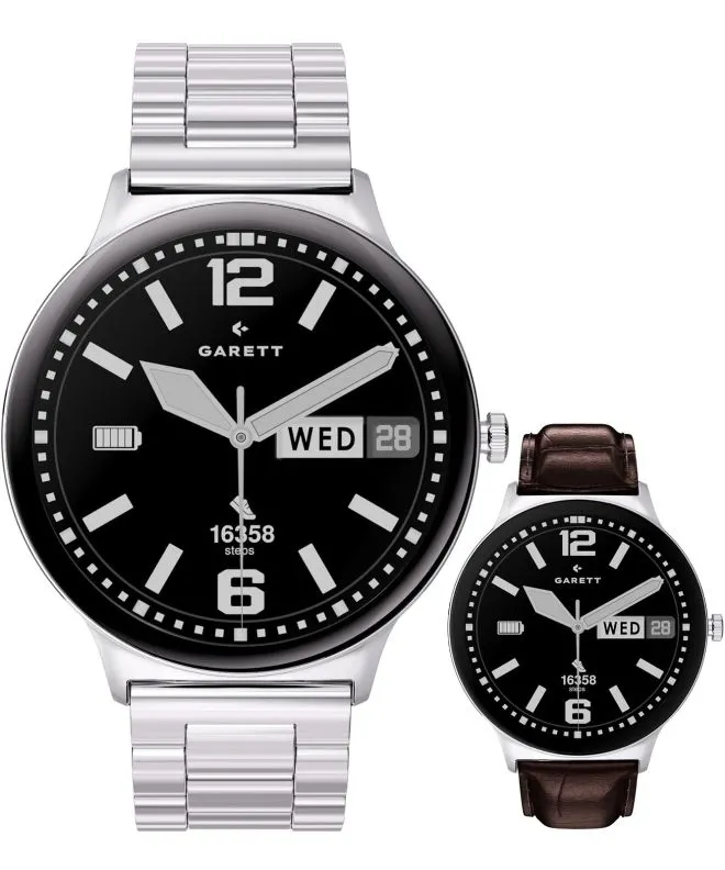 Smartwatch para hombres Garett Quantum Glow Silver SET 5904238487563