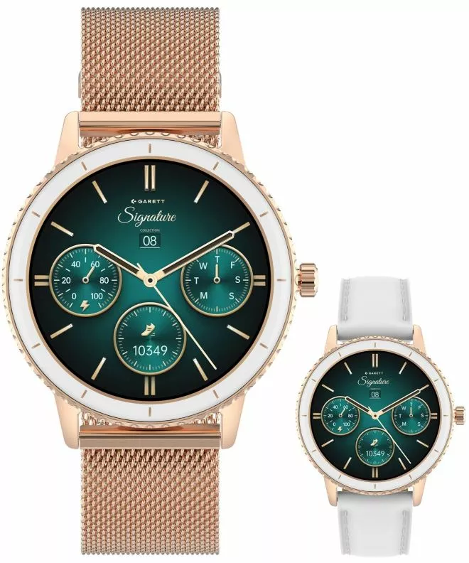 Smartwatch para mujeres Garett Signature Grace Rose Gold Mesh SET 5904238485064