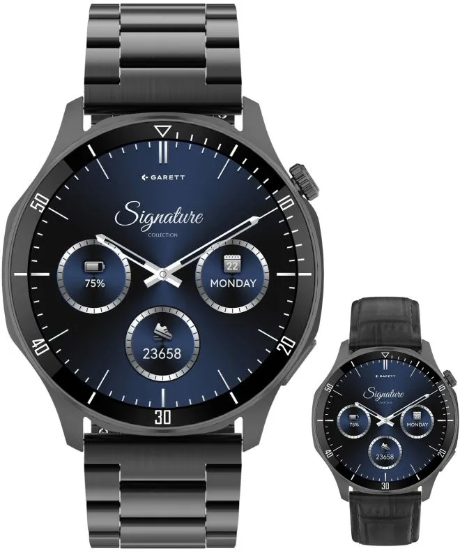 Smartwatch para hombres Garett Signature Prime Black Solid SET 5904238485149