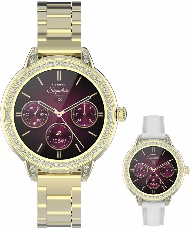 Smartwatch para mujeres Garett Signature Stella Gold Solid SET 5904238485095