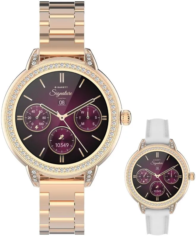 Smartwatch para mujeres Garett Signature Stella Rose Gold Solid SET 5904238485101