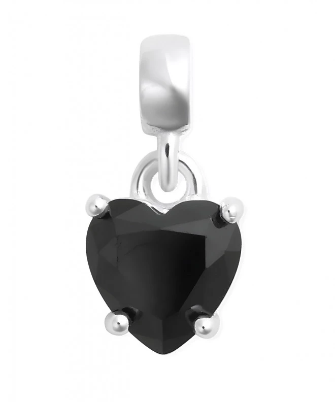 Colgante Daniel Wellington Heart Black Crystal Charm Silver DW00401052