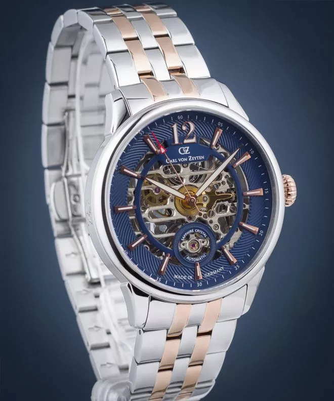 Reloj para hombres Carl von Zeyten Schramberg Skeleton Automatic Limited Edition CVZ0080BLRM
