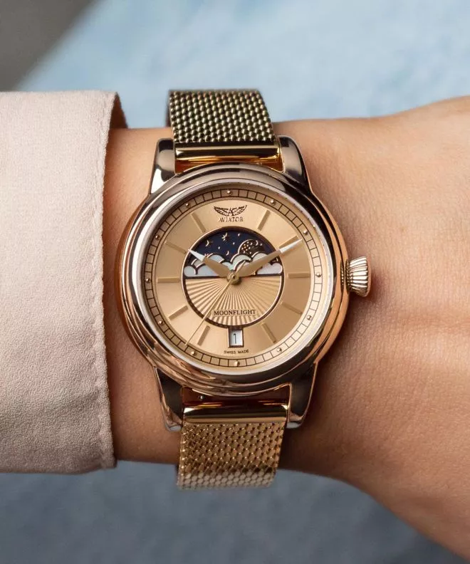 Reloj para mujeres Aviator Douglas Moonflight Limited Edition V.1.33.2.260.5