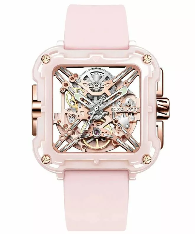 Reloj para mujeres Ciga Design X Series Machina Ceramic Skeleton X012-PR02-W5PK