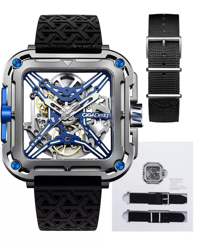 Reloj para hombres Ciga Design X Series Gorilla Blue Titanium Automatic X021-TIBU-W25BK
