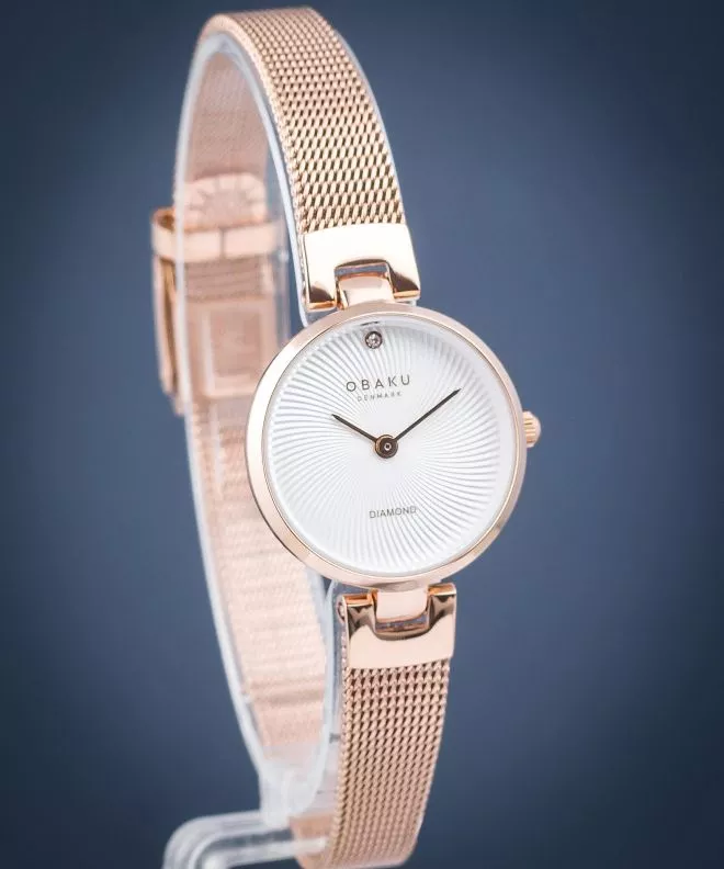 Reloj para mujeres Obaku Diamant Petite Rose V256SXVIMV