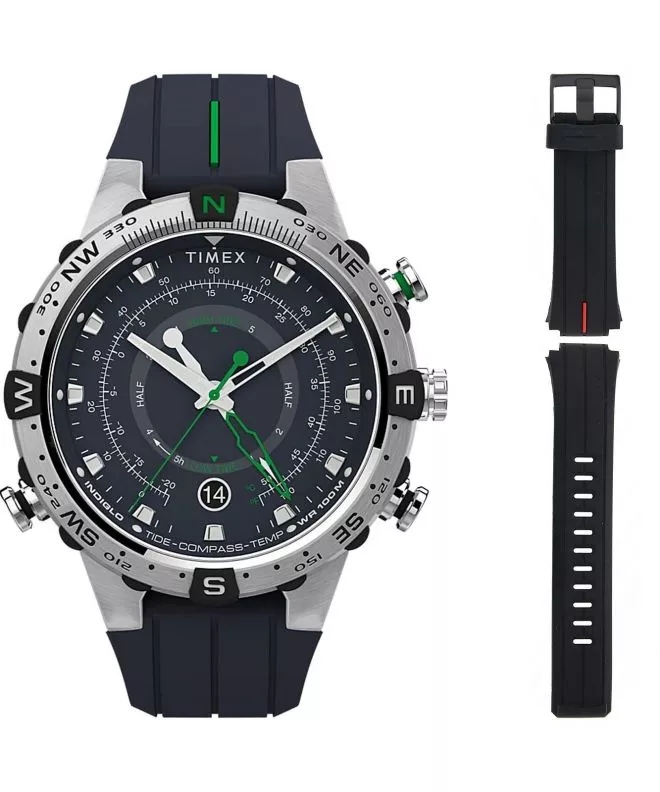 Reloj para hombres Timex Expedition Outdoor Tide/Temp/Compass + Dodatkowy pasek Timex TW2V22100A