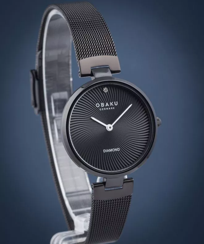 Reloj para mujeres Obaku Diamant Charcoal V256LXBBMB