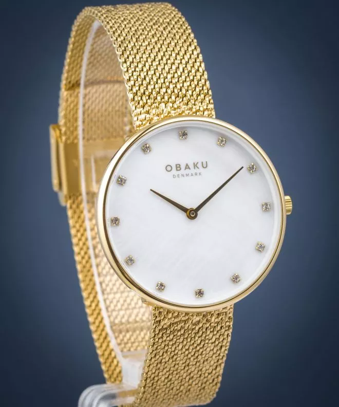 Reloj para mujeres Obaku Glans Golds V288LXGWHG