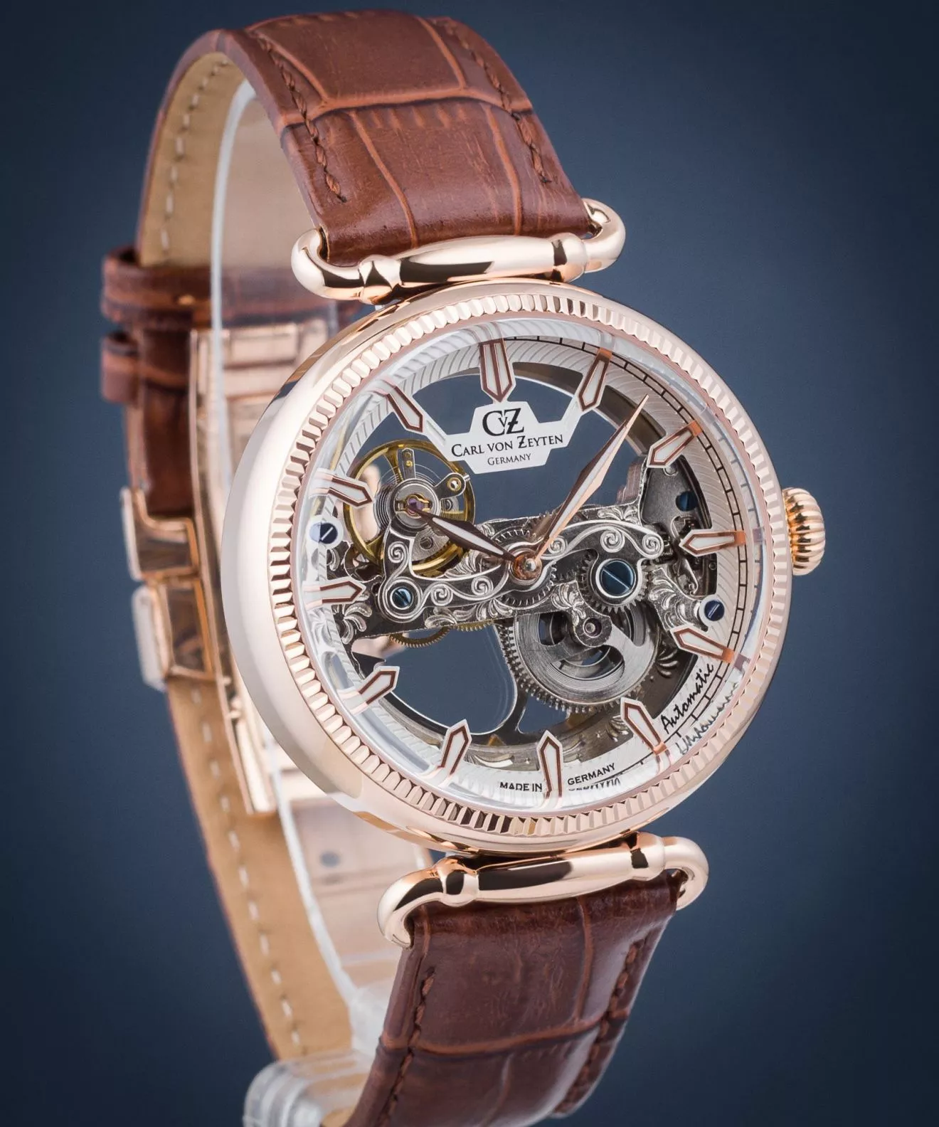 Reloj para hombres Carl von Zeyten Elzach Skeleton Automatic Limited Edition CVZ0031RWHS