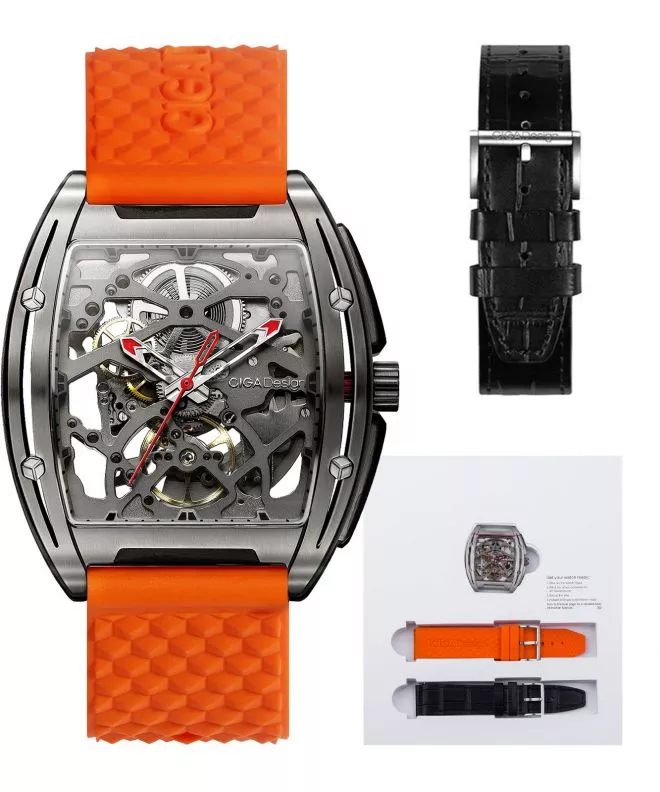 Reloj para hombres Ciga Design Z-Series Edge Titanium Skeleton Automatic Z031-TITI-W15OG