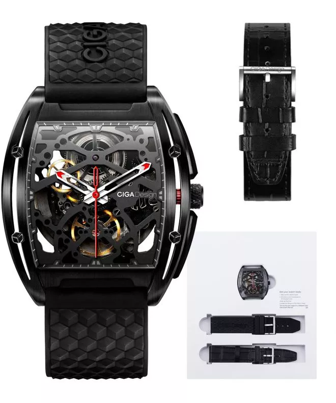 Reloj para hombres Ciga Design Z-Series Edge DLC Skeleton Automatic Z031-BLBL-W15BK