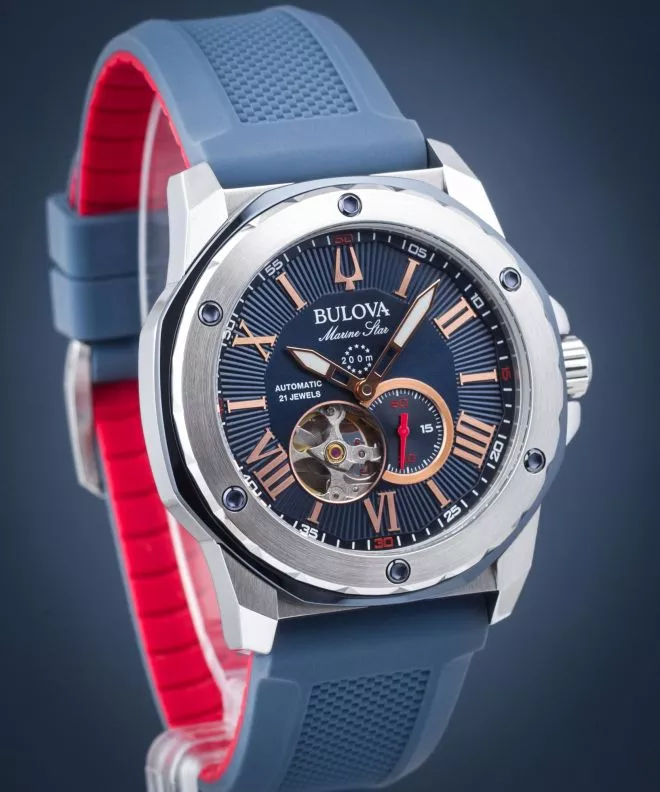 Reloj para hombres Bulova Marine Star Open Heart Automatic 98A282