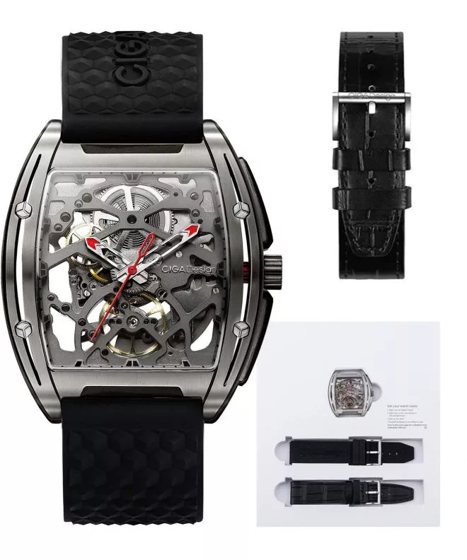 Reloj para hombres Ciga Design Z-Series Edge Titanium Skeleton Automatic Z031-TITI-W15BK