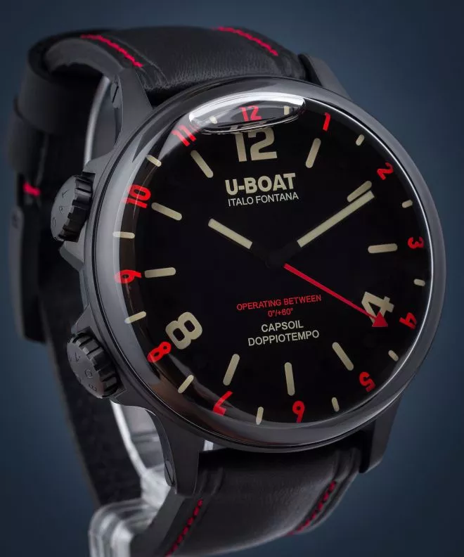 Reloj para hombres U-Boat Capsoil Doppiotempo 55 DLC Red Rehaut 9673