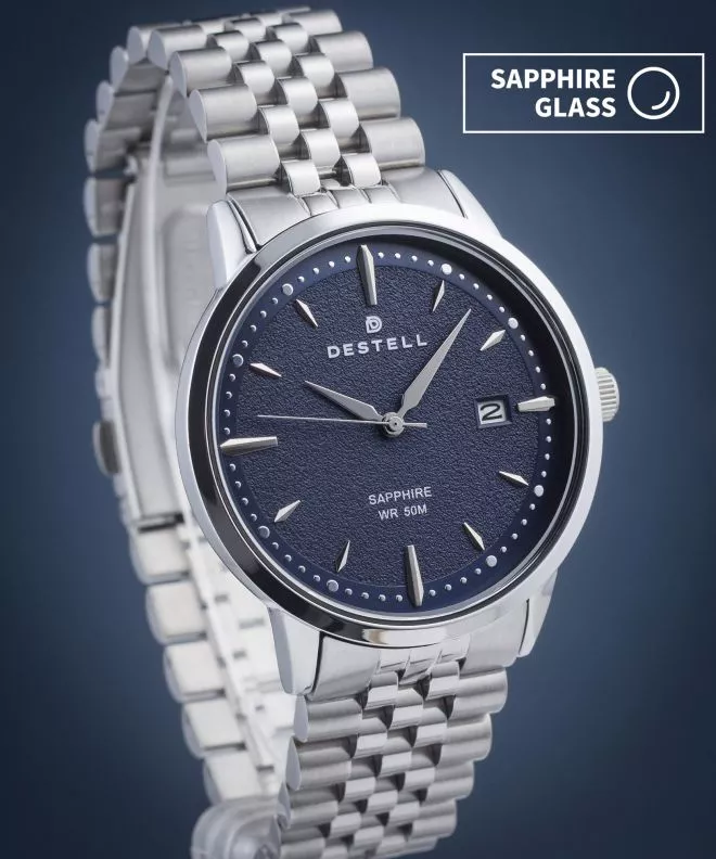 Reloj para hombres DESTELL Pictor Blue Silver Steel Sapphire PT405-35-205J