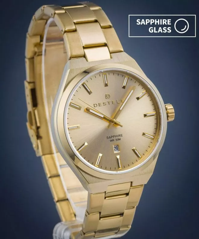 Reloj para hombres DESTELL Aries Full Gold Steel Sapphire AR404-44-204S