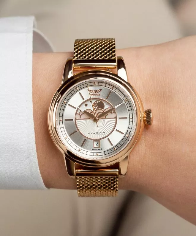 Reloj para mujeres Aviator Douglas Moonflight Limited Edition V.1.33.2.251.5