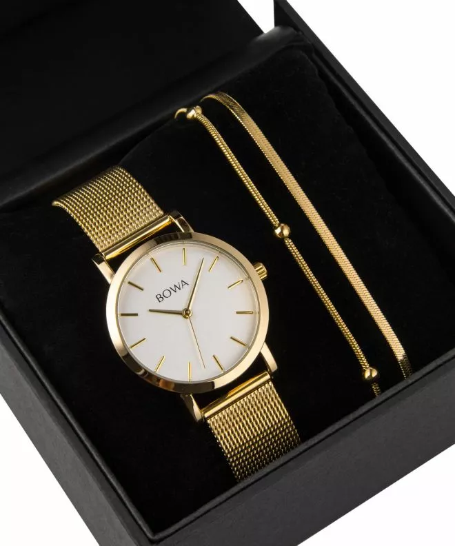 BOWA Tokyo White-Gold Mesh 33 Gift Set (reloj + pulsera) TO334-24-164M-419-01