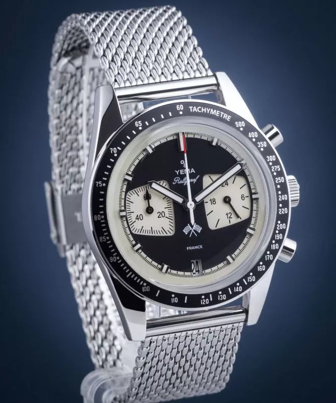 Reloj para hombres Yema Rallygraf Reverse Panda Chronograph Meca-Quartz YMHF1580-AM
