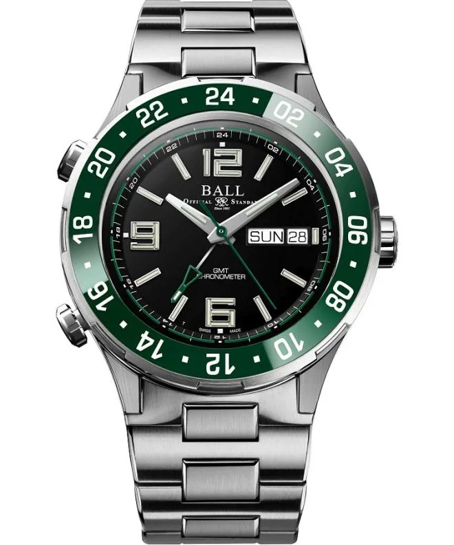 Reloj para hombres Ball Roadmaster Marine GMT Automatic Titanium Chronograph Limited Edition DG3000A-S5C-BK