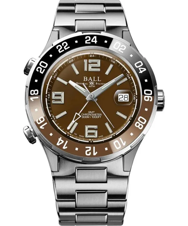 Reloj para hombres Ball Roadmaster Pilot GMT Automatic Titanium Chronograph Limited Edition DG3038A-S5CJ-BR