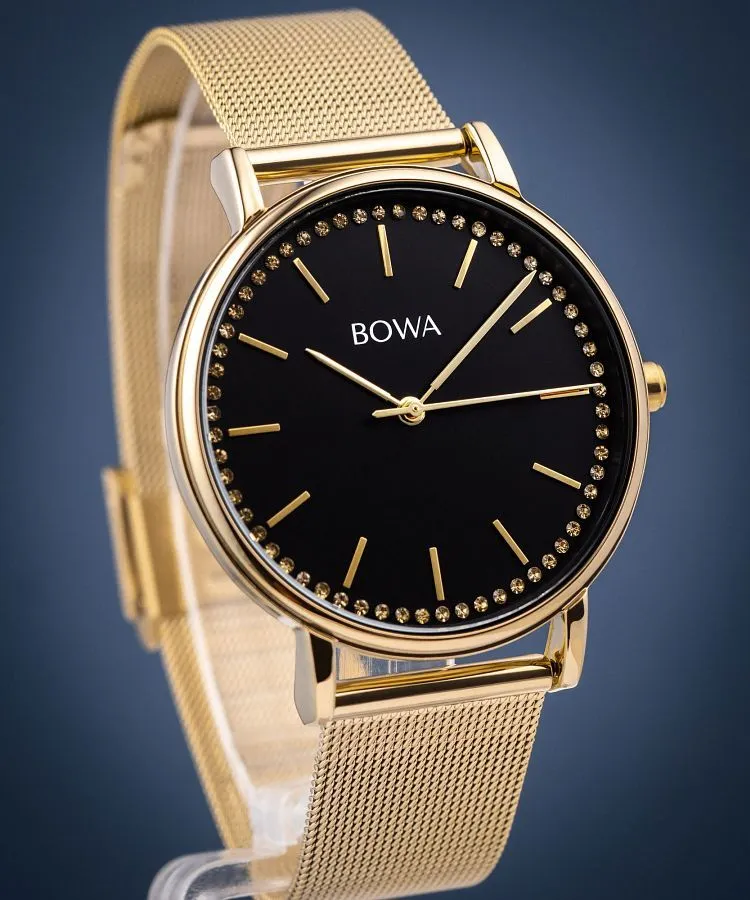 Reloj para mujeres BOWA Rio Black-Gold Mesh 38 RI384-14-184M