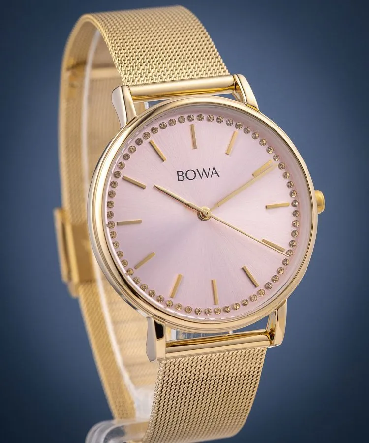 Reloj para mujeres BOWA Rio Rose-Gold Gold Mesh 38 RI384-74-184M