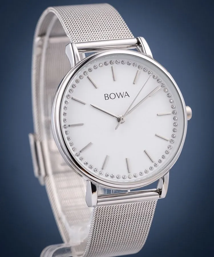 Reloj para mujeres BOWA Rio White-Silver Mesh 38 RI385-25-185M