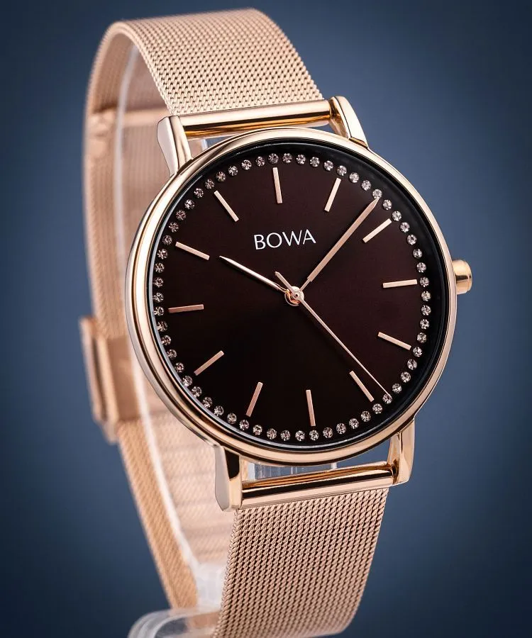 Reloj para mujeres BOWA Rio Brown-Rose Gold Mesh 38 RI387-167-187M