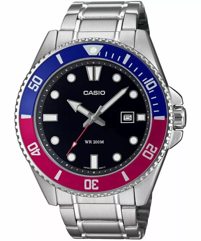 Reloj para hombres Casio Duro Pepsi Diver MDV-107D-1A3VEF
