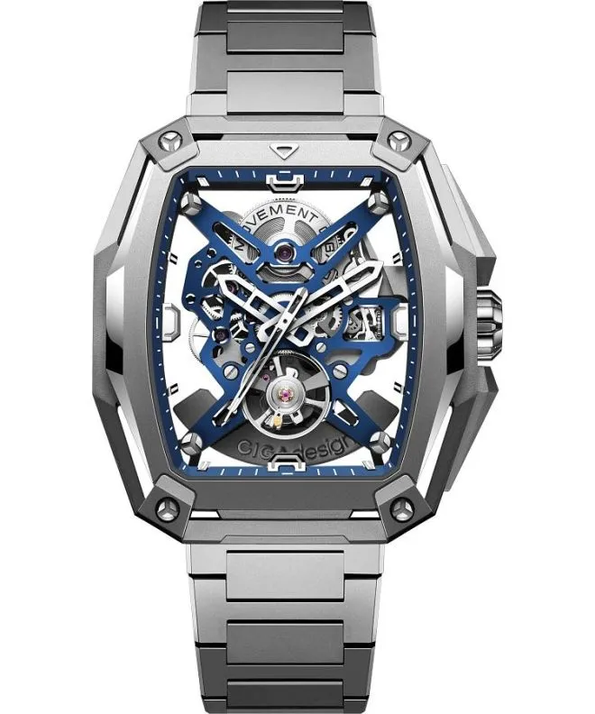 Reloj para hombres Ciga Design Hunter Automatic Titanium Skeleton Z041-TIBU-1T