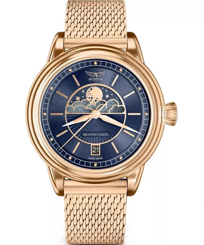 Reloj para mujeres Aviator Douglas Moonflight Limited Edition V.1.33.2.256.5