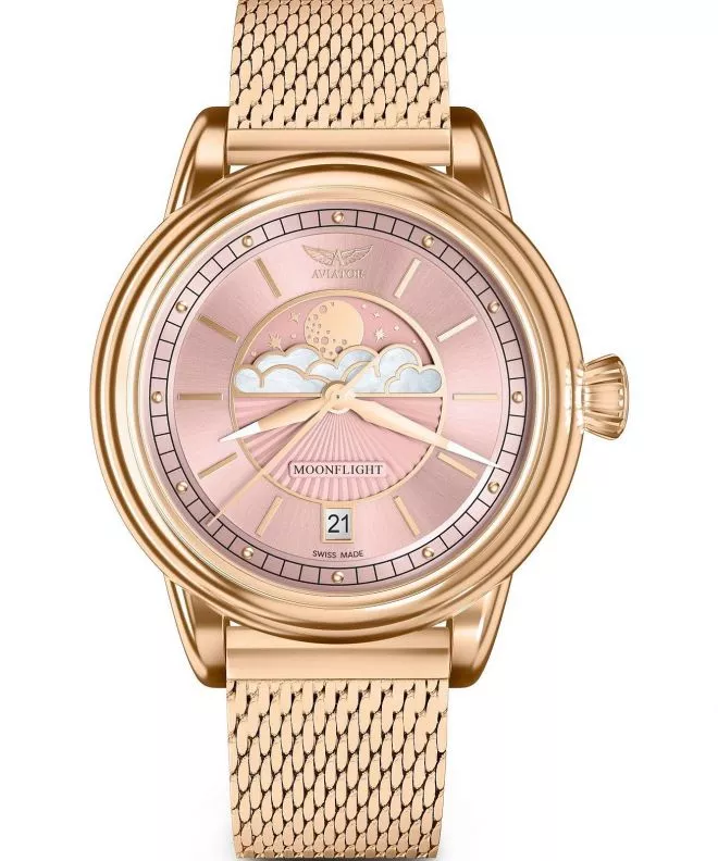 Reloj para mujeres Aviator Douglas Moonflight Limited Edition V.1.33.2.258.5