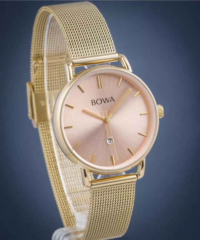 Reloj para mujeres BOWA Milan Pink-Gold Mesh 34 MI344-74-164M