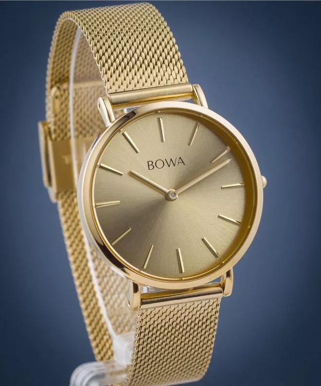 Reloj para mujeres BOWA New York Petite Full Gold Mesh 34 NY344-44-184M