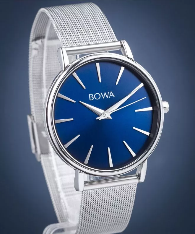 Reloj para mujeres BOWA Praha Navy Blue-Silver Mesh 38 PH385-35-185M
