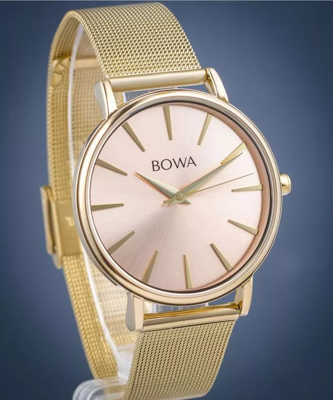 Reloj para mujeres BOWA Praha Pink-Gold Mesh 38 PH384-124-184M