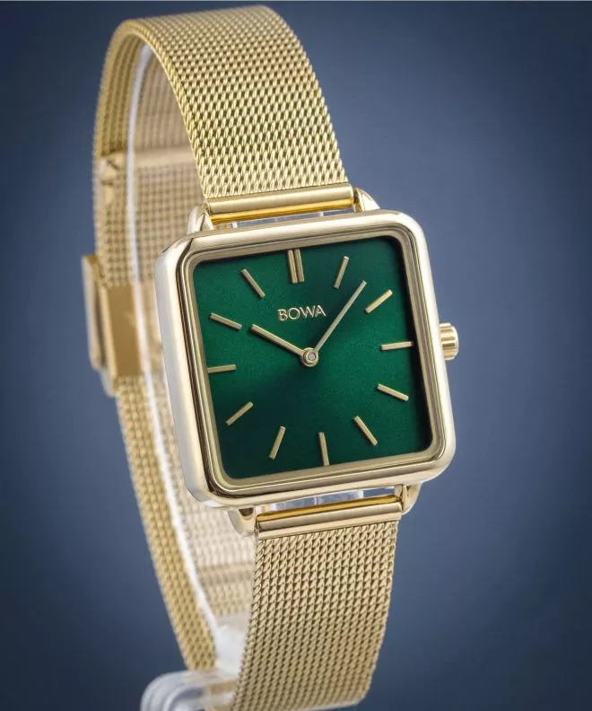 Reloj para mujeres BOWA Vienna Green Gold Mesh 29 VI294-04-164M