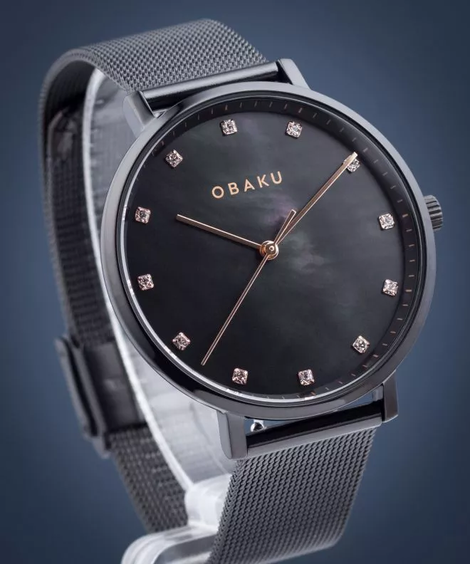 Reloj para mujeres Obaku Vest Charcoal V186LXBBMB1