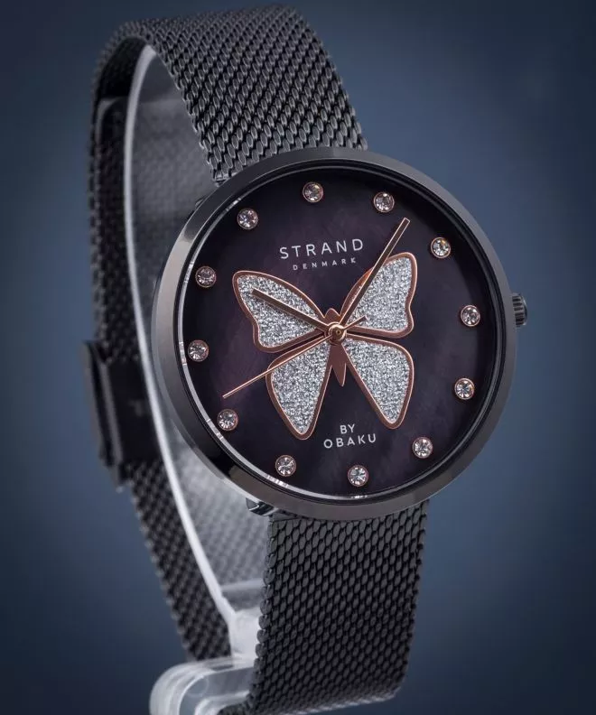 Reloj para mujeres Strand by Obaku Butterfly S700LXBBMB-DB