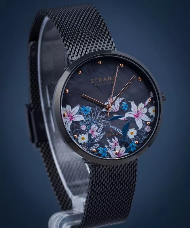Reloj para mujeres Strand by Obaku Flower S700LXBBMB-DF